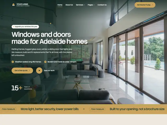 Full-page screenshot of the Northlight Windows & Doors windows & doors website