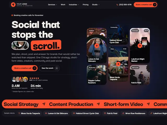 Full-page screenshot of the Paper Plane Social digital marketing website